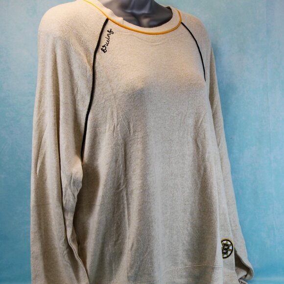 2 PC Boston Bruins Raglan Pullover Sweatshirt & Pants Lounge Set Women's Large - Picture 1 of 16